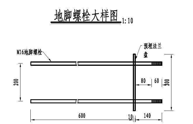 钢结构工程地脚螺栓的结构图示